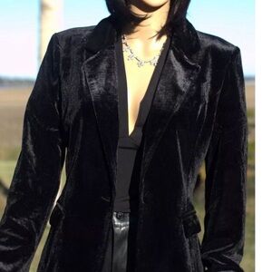 Black Velvet Blazer Jacket M.N.I Los Angeles